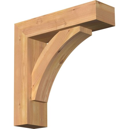Ekena Millwork Thorton Block Smooth Bracket w/ Offset Brace, Western Red Cedar, 5 1/2"W x 20"D x 20"H BKT0604X20X20THR05SWR